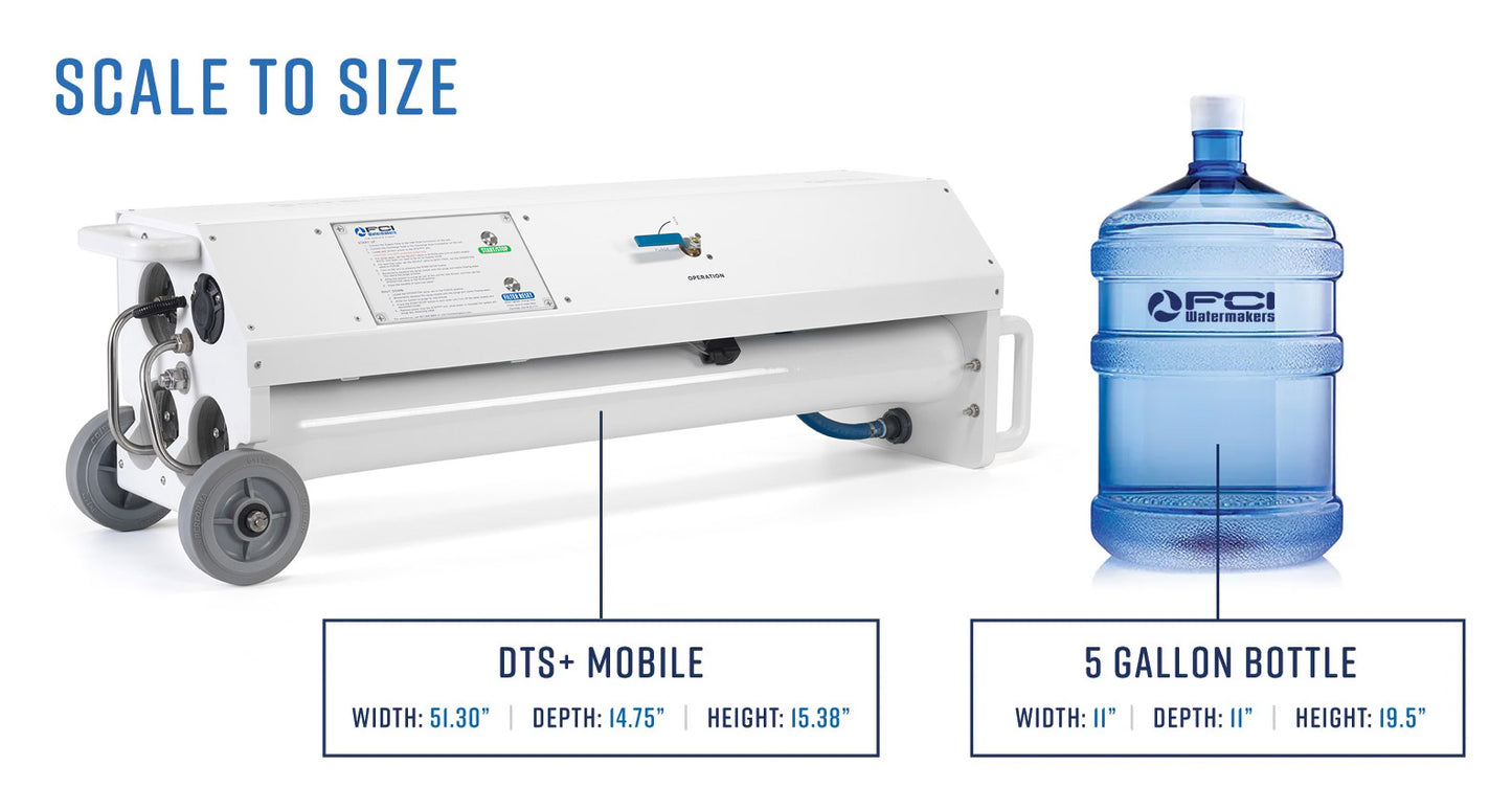 FCI DTS+Mobile produces pure drinking water eliminating bottled water on board